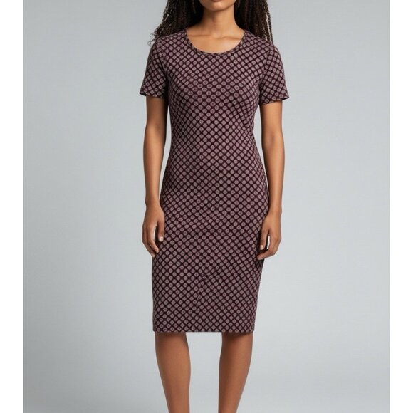 Old Navy Dress Women’s Round Neck Short Sleeve Pull-Over Knit Sheath Purple XS - Picture 1 of 9